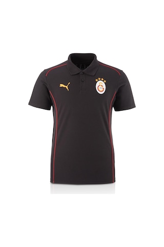 Galatasaray Lisanslı Polo Yaka Siyah Antrenman T-shirt Gs Aslan Baskılı Hediyelik Ahşap Kutulu Siyah - Beyaz - Kırmızı