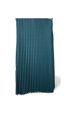 Eren Style Pileli Pamuklu Diyagona Beli Lastikli Etek 95 Cm - 38-50 Petrol Mavisi