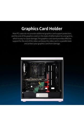 Fastbuy Alüminyum Masaüstü Gm962 Ekran Kartı Tutucu, Dikey Montajlı, İki Noktada Sabitlenen, Siyah Soğutucu Destek Aparatı