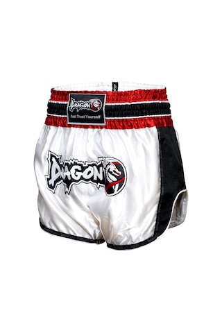 Dragondo Mt3075 Retro Neo Muaythai Şortu Beyaz Muay Thai Şort Beyaz
