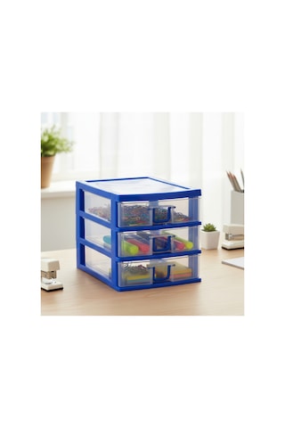 Mini 3 Çekmeceli Komidin Organizer Kahverengi