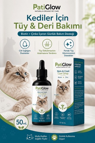 Patiglow Kedi Tüy & Deri Bakım Damlası