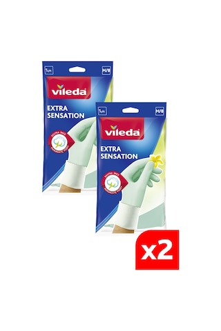 Vileda Extra Sensation Orta Boy Bulaşık Eldiveni M 2'li