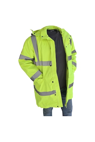 Kapitone Astar Reflektörlü İş Güvenliği Parka Mont Xl Çok Renkli