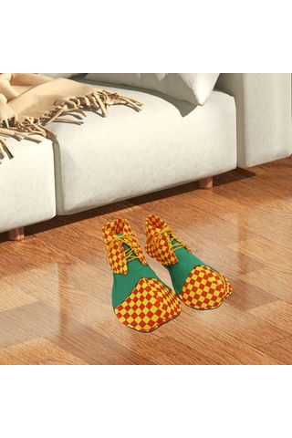 Suntek Yetişkin Palyaço Ayakkabıları Maskeli Balo Yeşil