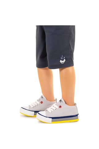 Kiko Kids Tinna Bağcıklı Erkek Bebek Keten Spor Ayakkabı Gri
