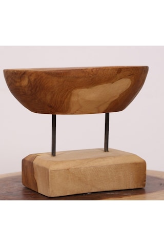 Carvıng - Teak Ağacından Oyma Masa Üstü Dekor 22x18 Cm