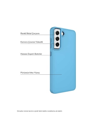 Samsung Galaxy Uyumlu A12 Renkli Metal Kamera Çerçeveli First Class İçi Kadife Lansman Kılıf - Petrol Mavisi