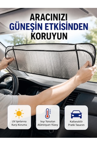 Mey İthalat Metalize Reflektör Yüzeyli Uv Koruyucu Araç Güneşliği Serin Ve Güvenli Sürüşler İçin Diğer 57904527