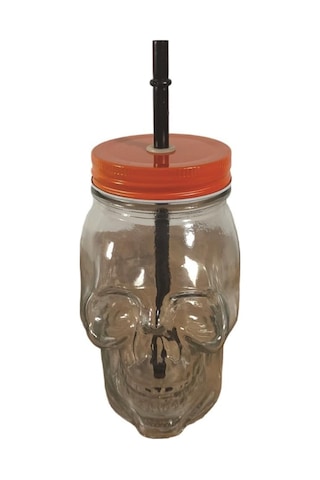 San Miguel Kuru Kafa Pipetli Kavanoz Bardak 450 ml Şeffaf