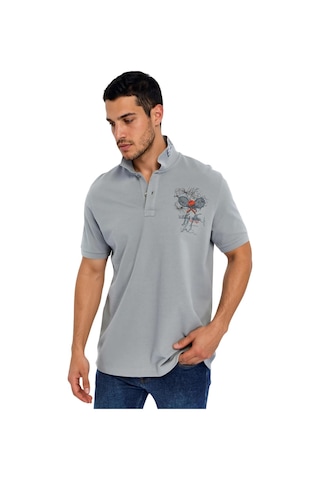 Arma Ar-ma Erkek Polo Yaka Tişört Resim Baskili Örme Kumaş Regular Fit %100 Pamuk 30/1 Çift Toplama Penye Pike Y31374357702 Gri-g2