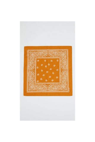 Mollycrush Unisex Turuncu Şal Desenli Bandana Günlük Saç Aksesuarı, Boyunluk Ve Outdoor Fular Turuncu