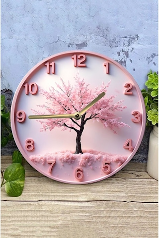 Blossom Time 3d Görünümlü Çiçek Ağacı Mdf Duvar Saati Sdw270 Renkli