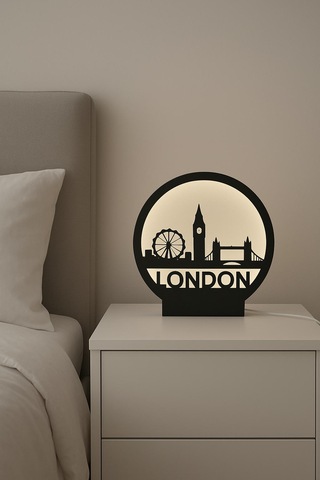 Printlab3d-london Glow Gece Lambas Beyaz - Siyah