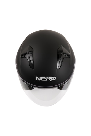 Gp Nero Mks006-mb Şeffaf Vizörlü Motosiklet Yarım Kask Siyah