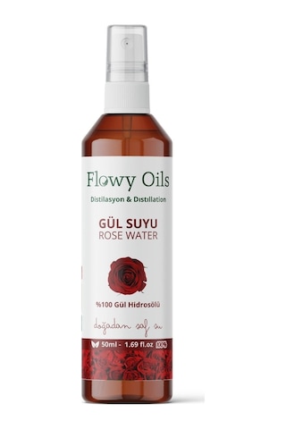 Flowy Oils Gül Suyu Cilt Temizleyici Tonik 50 ML
