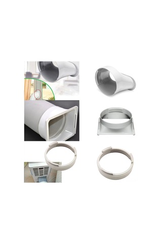 Suofeng Ac Exhaust Hose Connector Ellipse Tip - 13cm Diametre Borular İçin, Sabit Bağlantı, Isı Kaçakını Önler, Beyaz Abs Malzeme