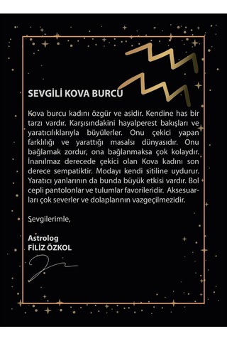 14 Ayar Sarı Altın Kova Burç Kolye