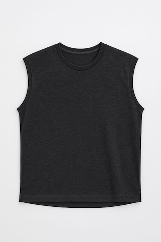 Markapia Man Erkek Bisiklet Yaka Sıfır Kol %100 Pamuk T-shirt Antrasit