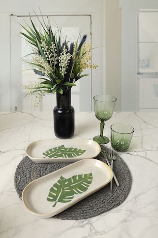 Keramika Forest Noyan Kayık Tabak 26 Cm 2 Adet 22727 Yeşil