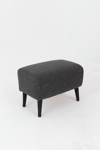 Puf Keten Kumaş Ayak Uzatmalı - 40x38x48 Cm, Leke Tutmaz