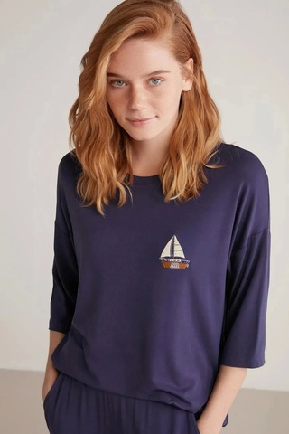 Nautıca W602 Kadın Uzun Kollu Pijama Takımı Mor