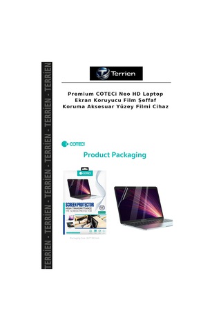 Premium Coteci Neo Hd Laptop Ekran Koruyucu Film Şeffaf Koruma Aksesuar Yüzey Filmi Cihaz