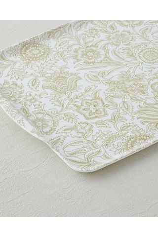 English Home Leafy Dreams Melamin 2 Li Kaydırmaz Tepsi 42x31 Cm + 25x38 Cm Yeşil