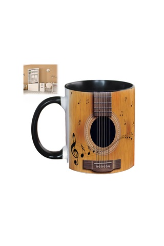 Yenilik Müzik Seramik Kahve Kupa Müzik Notu Öğretmen Müzisyen Gitar Tutkunları İçin Seramik Gitar Kahve Kupası Çok Renkli