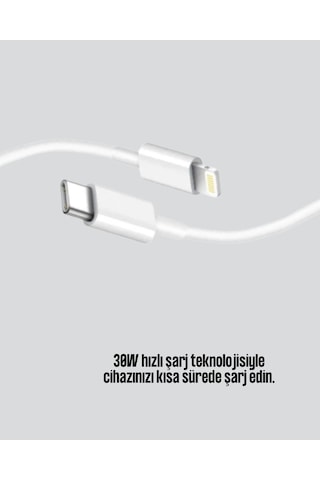 Mey İthalat Kalite 30w Type-c Lightning Hızlı Şarj Kablosu 1.2m Dayanıklı