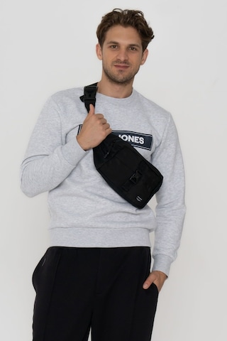 Jack & Jones Erkek Gögüs Logo Baskılı Sweatshirt - Minder 12193076 Beyaz Beyaz Melanj