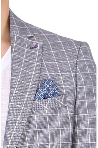Sposo 5137 Dar Kalıp Kareli Gri Erkek Blazer Ceket Gri