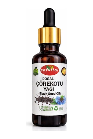 Safvital Çörekotu Yağı %100 Saf Bitkisel Bakım Yağı 20 Ml Cilt Saç Güçlendirici Doğal Yağ