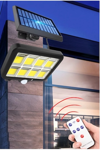 F128 Led Güneş Enerjili 3mod Sensörlü 5 Metre Kablolu Solar Lamba