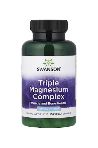 Swanson Triple Magnesium Magnezyum Citrate , Oxide Complex Muscle And Bone 400 Mg 100 Vegan Caps