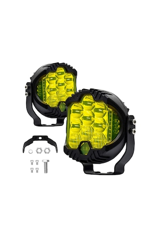 Honmex 3 İnç Led Arazi Aracı Lambası 2 Adet - Orta Beyaz Sürekli, Yanak Sarı Sürekli Ve Parıltı Işık - 150w Ip67 Dayanıklı