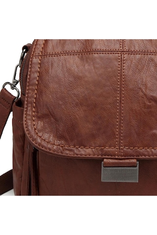 Yıkama Deri Sırt Askılı Kadın Çantası 21-k Barcelona 1908 Kahve - Kahve