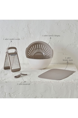 Ceronni Handy Mutfak Seti Bej Bej