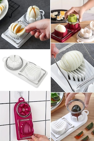 Büro Ev Ofis Mutfağı İçin Çift Kademe Yumurta Meyve Eşit Kesici Dilimleyici Aparat Diğer