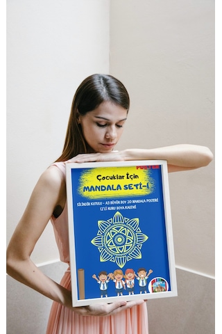 Çocuklar İçin Mandala Boyama Seti-1 20 Süper Poster Mandala