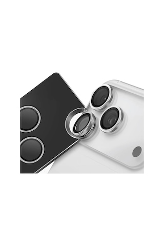 Linktech Apple Uyumlu iPhone 16 Pro / 16 Pro Max Crystal Seri Safir Kamera Lens Gri