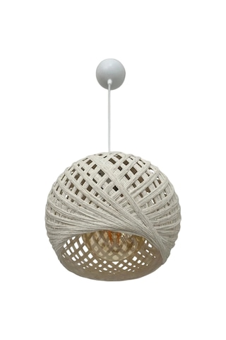 Sarkıt İp Top Avize 20cm Başlık Ampul Dahil Değildir 70cm Kablo Ahşap