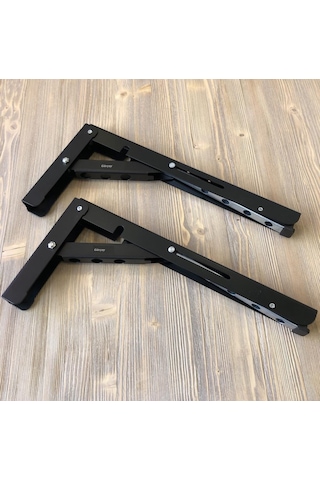 Mandallı Katlanabilir Masa Konsolu 1 Çift Siyah 40cm