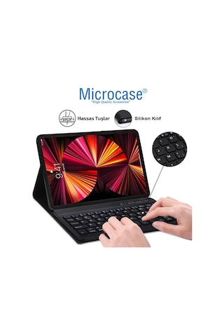 Microcase Apple Uyumlu iPad Pro 11 2021 Bluetooth Klavyeli Standlı Kılıf Bkk4
