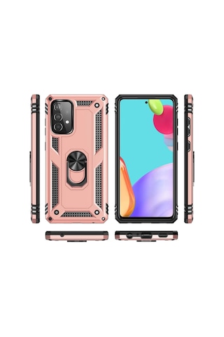 Newface - 312 - Samsung Uyumlu Galaxy A33 5g Kılıf Sofya Yüzüklü Silikon Kapak - Kmrsfres - - Rose
