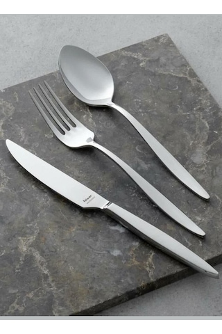 Hisar Mercury 84 Parça Çelik Çatal Kaşık Bıçak Seti - Gri