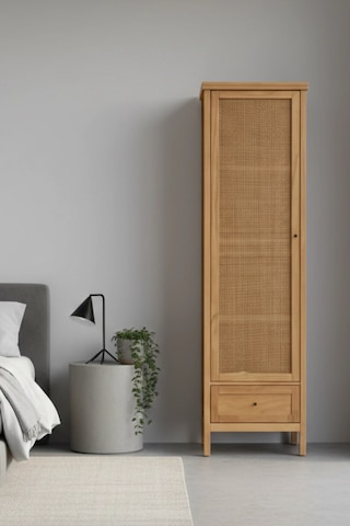 Altea Rattan Detaylı Masif Elbise Dolabı Ahşap