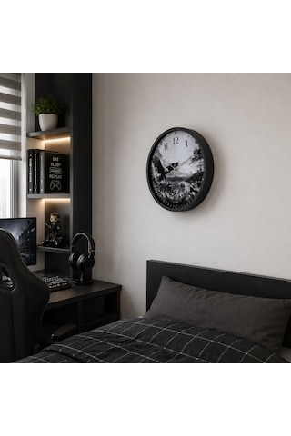 Siyah Efsane Kartal Taraftar Temalı 36 X 36 Cm Duvar Saati Renkli