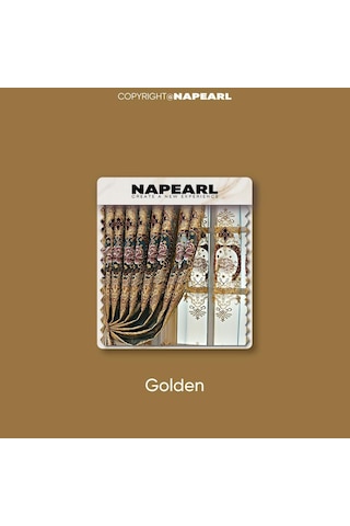 1 Adet Napearl Moda High-end Saray Tarzı İşlemeli Perdeler Ve Oturma Odası Yatak Odası Ev Dekor İçin Pencere Ekranları Tulle-100x260cm Altın