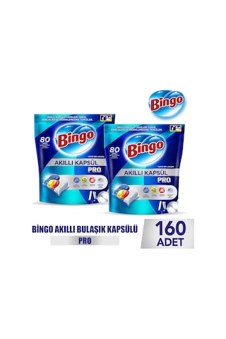 Bingo Akıllı Kapsül Pro Bulaşık Makinesi Deterjanı 2 x 80 Tablet
